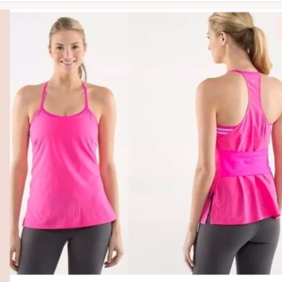 Lululemon Amped Top Raspberry Glo Light Groovy 6 - Picture 1 of 3